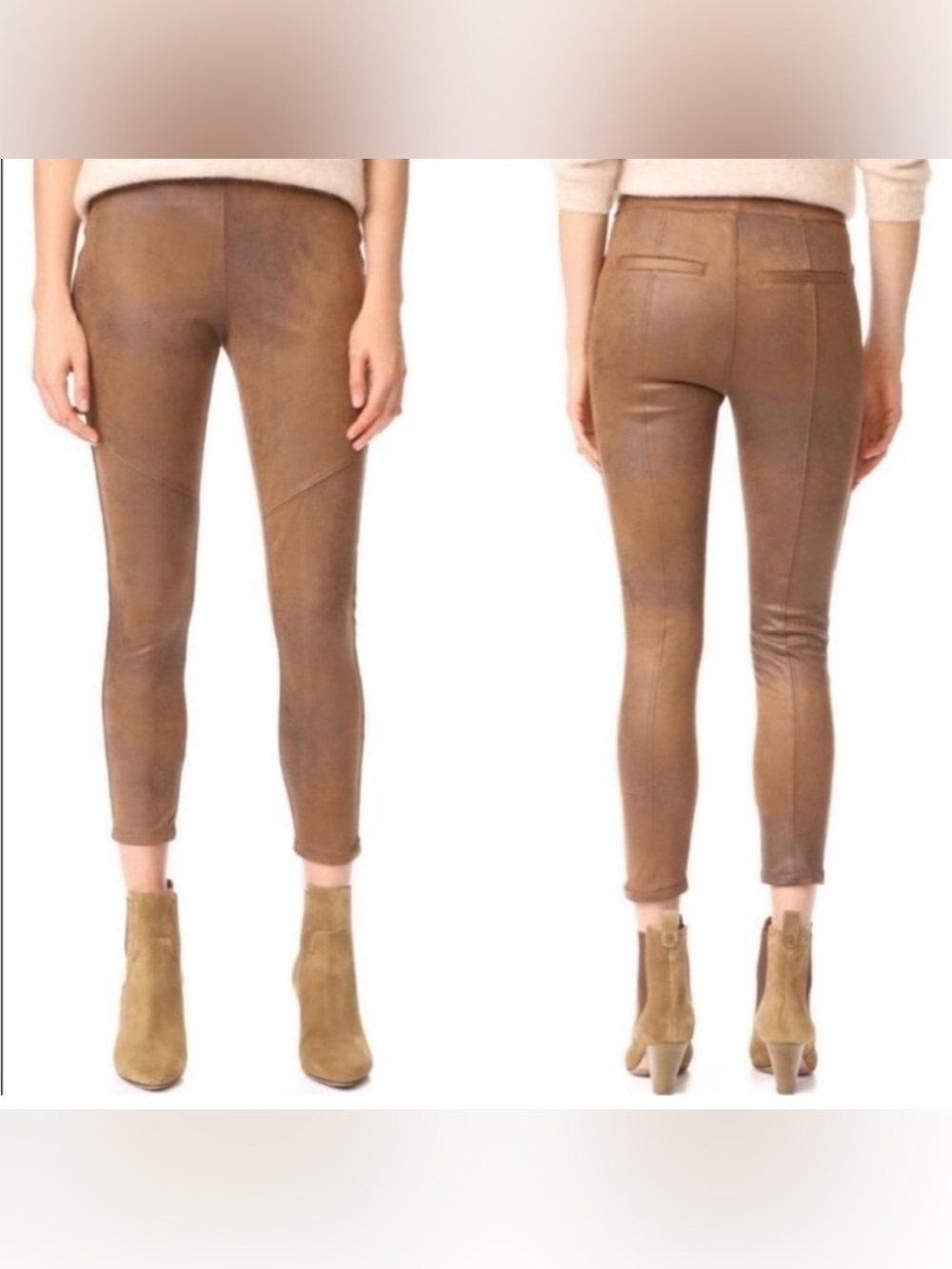 FREE PEOPLE Faux Leather Pull On Brown Leggings Pants Size 27